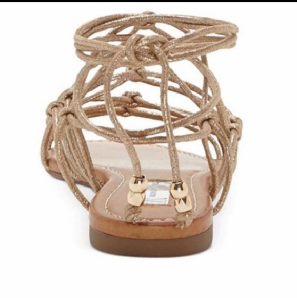 INC Gallenaf Strappy Lace up Gold Sandals 6 - Picture 2 of 13